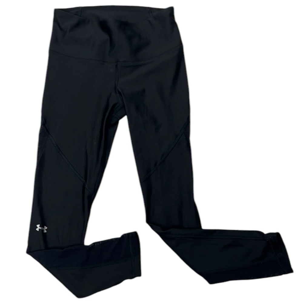 Under Armour Women’s Jet Black Sheer Panel Active Athletic Leggings
